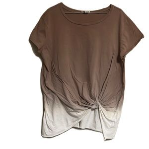 UMGEE, Cap Sleeves, Tie Dye, Knot Hem, Scoop Neck Top, Size Medium